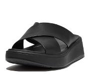 FitFlop Tongs FitFlop Femme F-Mode Leather Flatform Cross Slides All Black-Taille 39