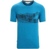 Icebreaker - Vêtements randonnée et alpinisme - M Merino Central Classic SS Tee St Anton Geo Blue pour Homme, en Coton - Bleu
