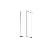 Balmani Move Slide douche à l'italienne avec panneau coulissant 100 x 200 cm verre transparent profil noir mat