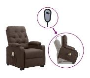 vidaXL Fauteuil inclinable de massage électrique Marron Tissu