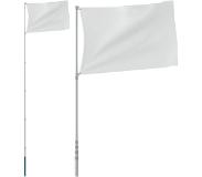vidaXL Mât de drapeau télescopique Argenté 5,55 m Aluminium