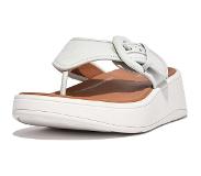 FitFlop Tongs FitFlop Femme F-Mode Buckle Canvas Flatform Toe-Post Seafoam Blue-Taille 41