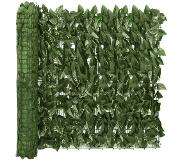 vidaXL Écran de balcon avec feuilles vert foncé 300x75 cm