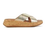 FitFlop Tongs FitFlop Women F-Mode Metallic Leather Cork Flatform Platino-Taille 36