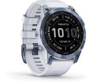 Garmin fenix 7 Sapphire Solar GPS Smartwatch - cobalt blue/blanc - DLC Titane