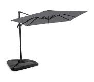 Vonroc Cantilever parasol Pisogne 300x300cm – Premium parasol - Grey | Incl. fillable parasol tiles