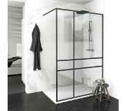 Balmani Framed Plus douche à l'italienne 120 x 210 cm droite verre crossed profil noir
