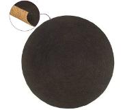 vidaXL Tapis tressé réversible Anthracite et naturel 90 cm Jute Rond
