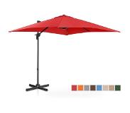 Uniprodo Parasol de jardin - Rouge - Carré - 250 x 250 cm - Pivotant