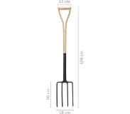 vidaXL Fourche à creuser de jardin poignée en YD Acier / bois de frêne