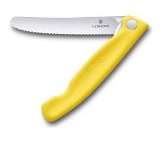 Victorinox SwissClassic couteau à légumes pliant dentelé jaune, 6.7836.F8B