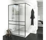 Balmani Framed Plus douche à l'italienne 160 x 210 cm gauche verre crossed profil noir