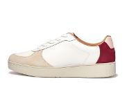 FitFlop Baskets FitFlop Femme Rally Leather Suede Panel Sneakers Urban White Rich Red-Taille 37