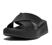 FitFlop Tongs FitFlop Femme F-Mode Leather Flatform Cross Slides All Black-Taille 36