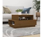 vidaXL Table basse Marron miel 80x55x40,5 cm Bois massif de pin