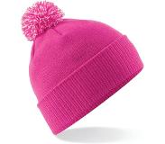 Beechfield Pack 50 Bonnet Snowstar Fuchsia/Off White - Beechfield B450 - Taille One Size