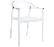 Alterego Chaise design 'EMA' blanche et transparente