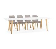 Alterego Table à dîner design extensible 'ESKIMO' style scandinave - 170(270)x100 cm