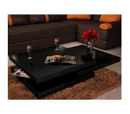vidaXL Table basse 3 étagères Noir brillant