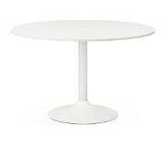 Alterego Table de bureau/à diner ronde 'ORLANDO' blanche - Ø 120 cm