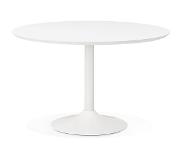 Alterego Table à diner/de bureau ronde 'BARABAR' en bois blanc - Ø 120 cm