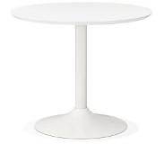 Alterego Petite table de bureau / à diner ronde 'BARABAR' blanche - Ø 90 cm