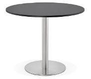 Alterego Petite table de bureau / à diner ronde 'DALLAS' noire - Ø 90 cm