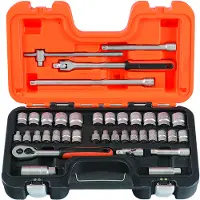 Bahco Jeu de douilles métriques et en pouces 3/8", 38 pcs (S380) (3/8")