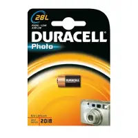 Duracell Photo 28L, nickel-oxyhydroxyde (NiOx), cylindrique, 6 V, 84 mm, 14 mm, 119 mm