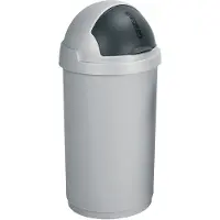 Curver Poubelle 50 L. 39 X 39 X H69 Cm - Argent-anthracite - Roll Bullet -