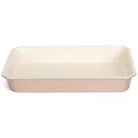 Patisse Poêle à frire et à rôtir en céramique 35x24cm, Plat à gratin, Marron, Blanc
