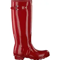Hunter pour femme. WFT1000RGL Bottes de pluie Original Tall Gloss Wellington rouge (42), Plat, Aucun, Casuel, PVC
