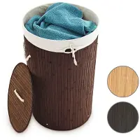 Relaxdays Panier à linge rond (70 l)