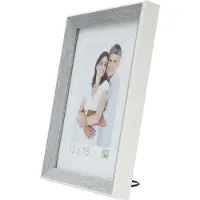 Deknudt Cadre photo gris-bleu avec bordure blanche 13x18 S46CH7