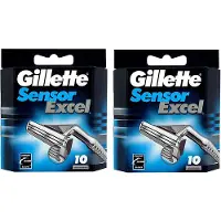 Gillette Paquet de 10 lames de rasoir de remplacement pour hommes Sensor Excel