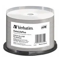 Verbatim Data Life Plus 4.7gb Thermal Printable 16x Speed Dvd-r 50 Units Blanc