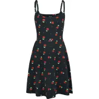 Pussy deluxe Robe mi-longue Rockabilly de - Robe Sweet Cherry - XS - XXL - pour Femme - noir - Taille XS