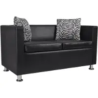 vidaXL Canapé à 2 places Cuir synthétique Noir