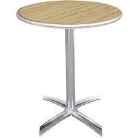 Bolero Table ronde pliable avec plateau en bois