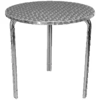 Bolero Table de bistrot ronde en acier inoxydable, 3 pieds, 60 cm