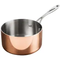 Vogue Casserole à triple paroi en cuivre, compatible induction, 18 cm