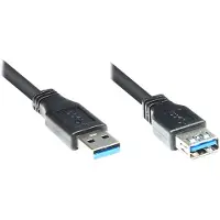 Alcasa 2711-S005 Câble USB USB 3.2 Gen 1 (3.1 Gen 1) 0,5 m USB A Noir