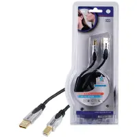 Nedis HQ Silver - Câble USB - USB (M) pour USB type B (M) - USB 2.0 - 1.8 m - moulé - noir