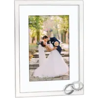 Zep Mariage 10x15 Cm Metal Portrait Wedding Photo Photo Frame Blanc,Argenté