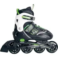 Globber muuwmi Patin à roulettes pour enfants, réglable, taille 37-40, ABEC 5, taille des roulettes 72 x 22 mm, GS-approuvé, vert