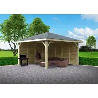Solid Abri de Jardin Maisonnette Chalet Kiosk Combination 437x437