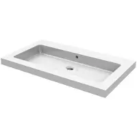 Wiesbaden Kera lavabo simple sans trou de robinet 80x46x5 cm céramique brillant blanc 39.3802