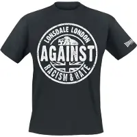 Lonsdale T-Shirt 'Against Racism' noir / blanc