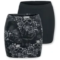 Black premium by emp Jupe courte de - The Double Life - S - 3XL - pour Femme - noir/gris - Taille S