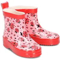 Playshoes Bottes en caoutchouc rose / rouge clair / noir